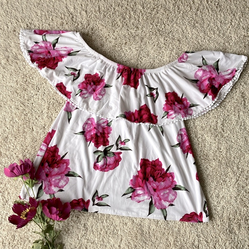 Trovaré | Floral Off-the-Shoulder Top